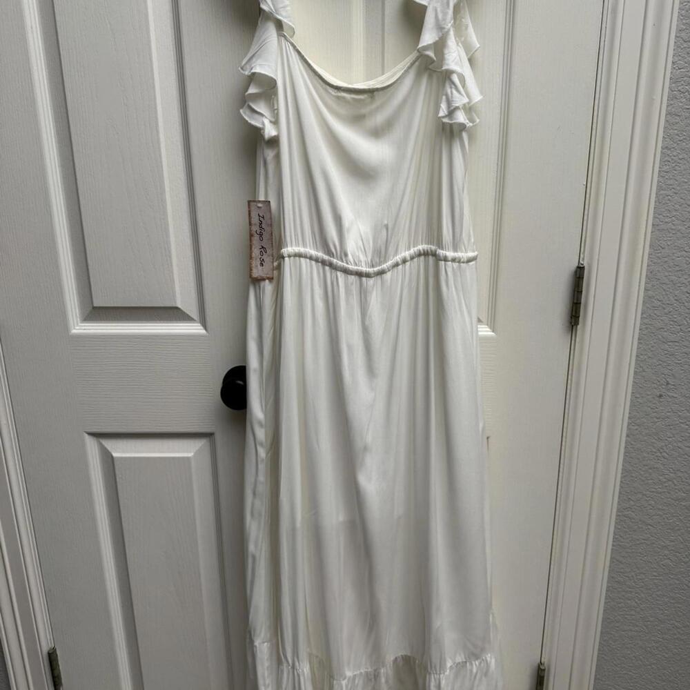 Indigo Rose White Ruffle Strap Maxi Dress – XL - NWT - Picture 3 of 6